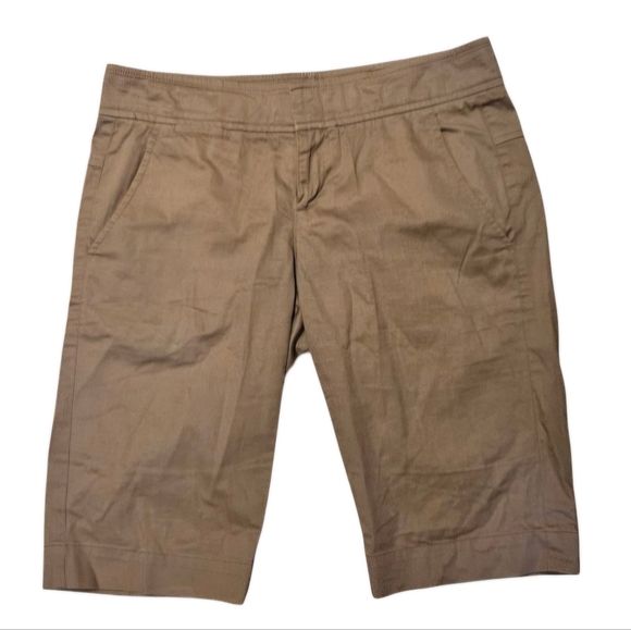 Vince Coin Pocket Bermuda Shorts Tan Khaki Stretch Slim Fit size 2 - Picture 1 of 10